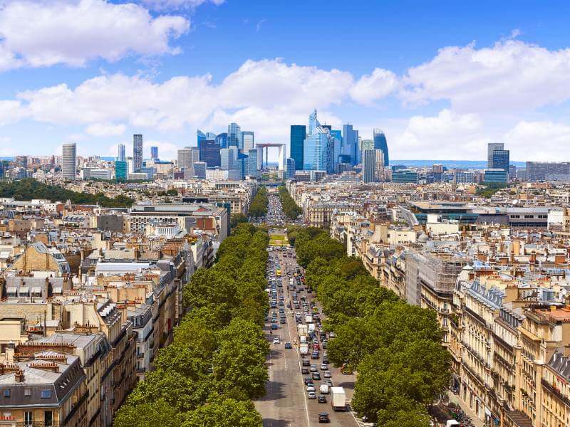 Champs-Élysées in Paris Luftaufnahme