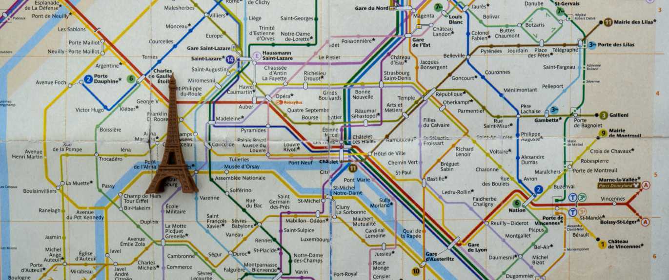 Paris Metro Karte U Bahn Linien